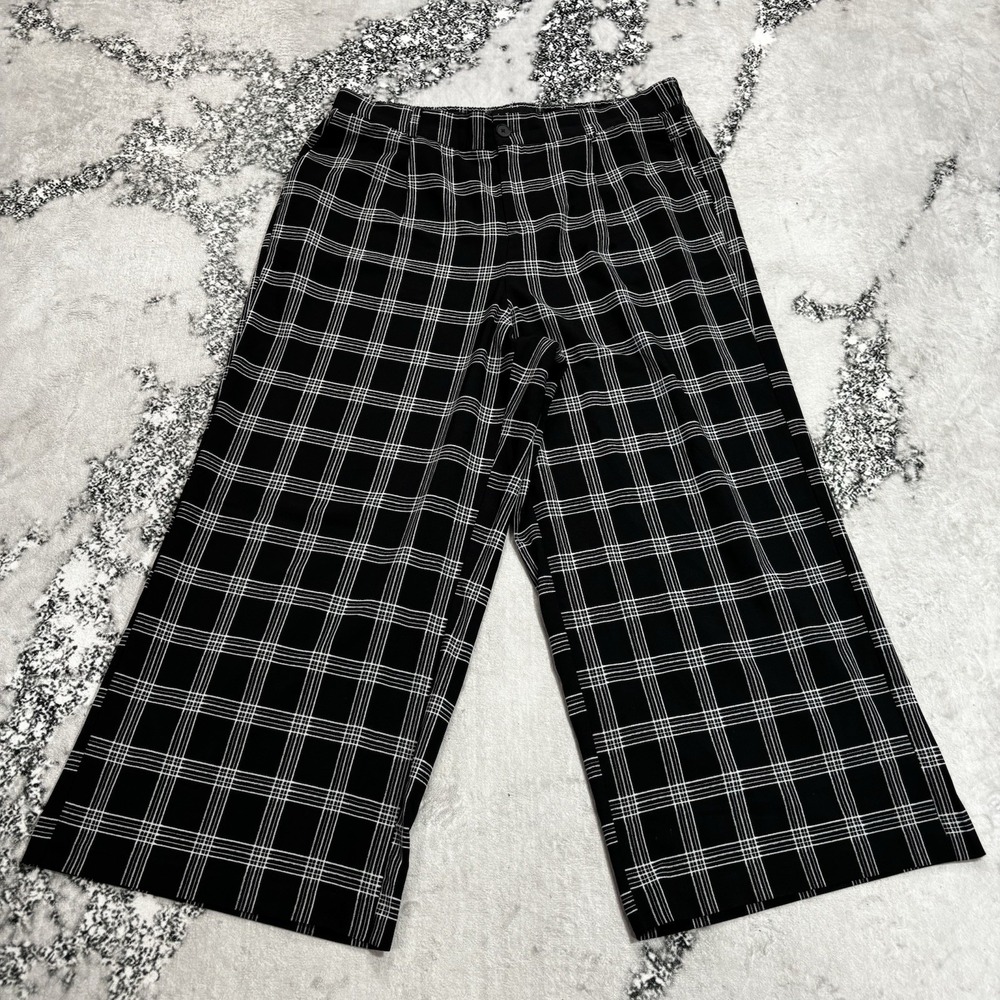 Torrid Wide Leg Studio Crepe High Rise Plaid Pants Womens Size 18 Short NWT